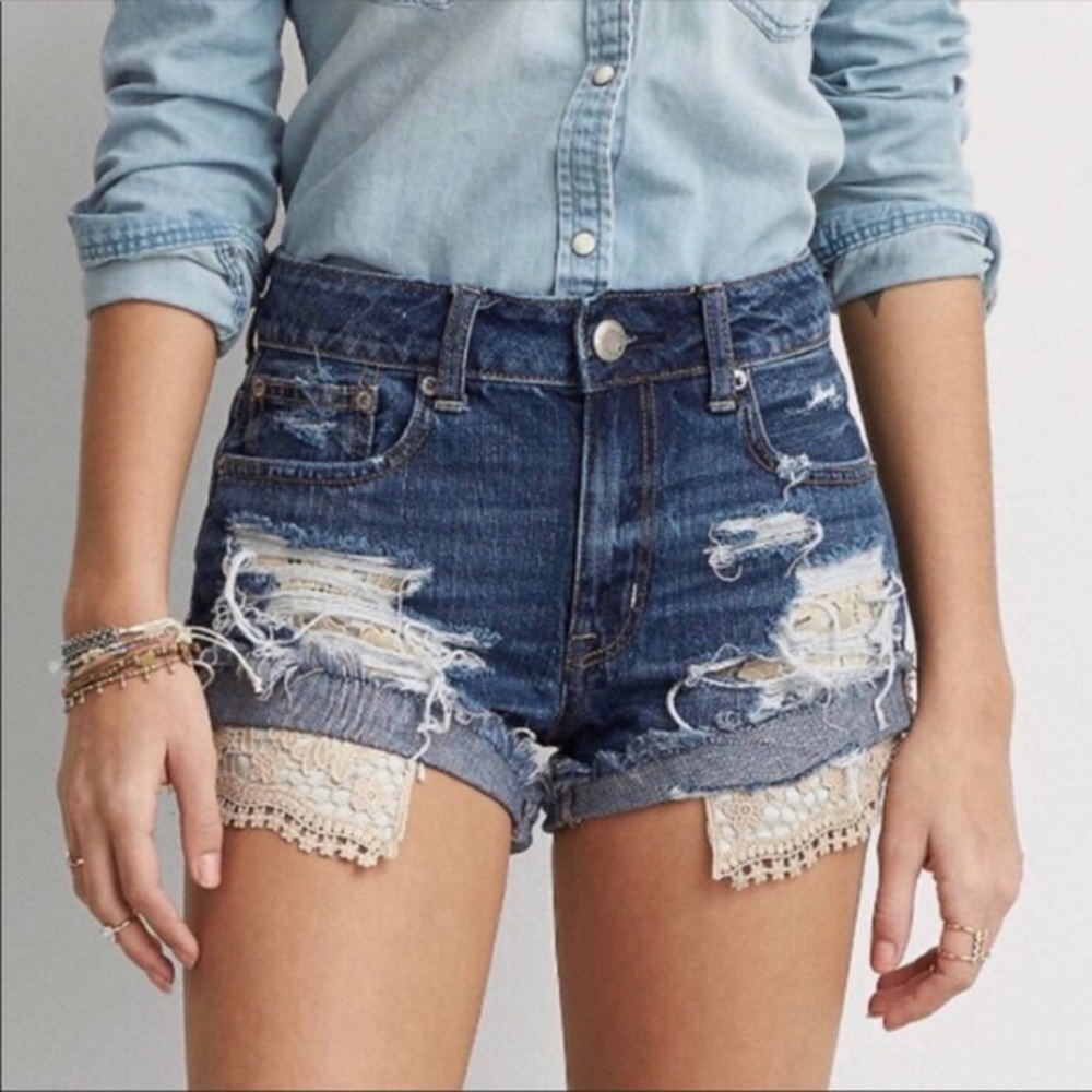 Hi-Rise Festival Lace pockets shorts new w/o tag